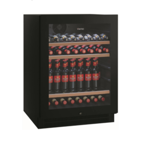Vintec VBS050SBB 100-Beer-Bottle Undercounter Black Glass Door Beverage Centre
